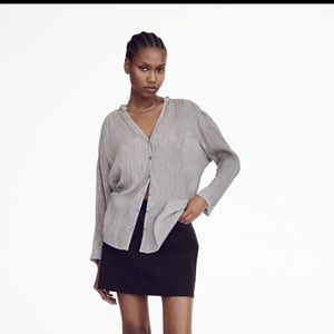 Zara Wrinkle Effect Longline Top